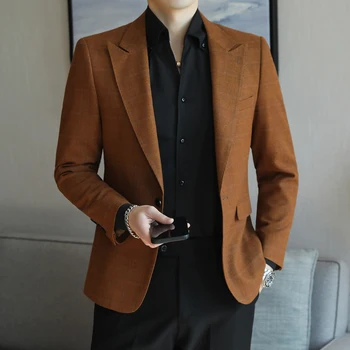 2023 Pavasario Korėjos vyrų švarkai Aukštos kokybės plonas laisvalaikio kostiumas Striukė Vestuvinė verslo suknelė Socialinis vakarėlis Smokingas Vyriški drabužiai