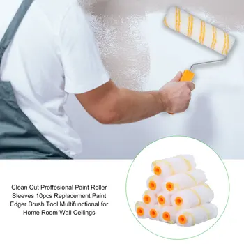 Clean Cut Proffesional Paint Roller Sleeves 10vnt Replacement Paint Edger Brush Tool Multifunctional for Home Room Wall Lubs