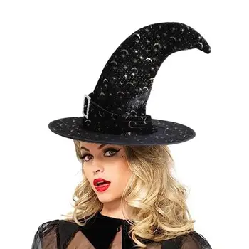Helovino raganos skrybėlė suaugusiems Vaikai Helovinas Cosplay kepurės vakarėlių kostiumų dekoracijoms pakabinti reikmenis Juodos burtininkų kepurės