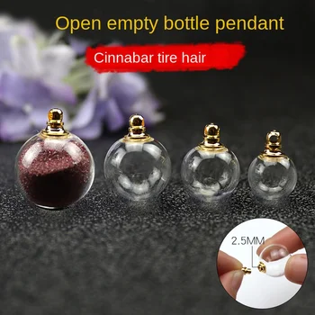 10 stikliniai sferiniai raktų pakabukai su auksu susuktais siūlais, kurie gali būti naudojami pakabukų papuošalams, aksesuarams ir raktų pakabukams