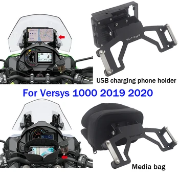 Motociklų priedai juodi Kawasaki Versys 1000 VERSYS1000 Versys1000 2019 2020 Motociklas Modifikuotas GPS navigacijos laikiklis
