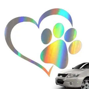Paw Print Car Decal Automotive Waterproof Dog Footprint Decals Automotive Love Decals For Hotels Kitchens Dog Footprint