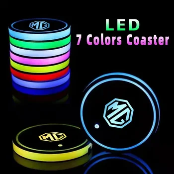 MG logotipui GT MG3 MG5 MG6 MG7 TF ZR ZS ES HS GS Morris 3 Car Cup Mat Auto Drinks Holder LED Car Water Coasters Accessories