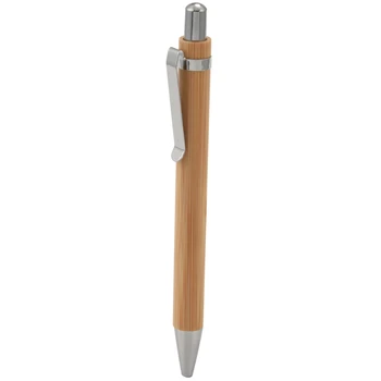 100 vnt./lot, bambukinis tušinukas, rašiklis, rašiklis, kontaktinis rašiklis, biuro ir mokykliniai reikmenys, rašikliai ir rašymo reikmenys, dovanos - juodas rašalas
