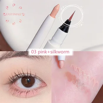 Matte Pink Lying Silkworm Pen Color Natural Brightening Glitter Eye Shadow Pencil Shimmer Glue Eyeliner Vandeniui atsparus korėjietiškas makiažas