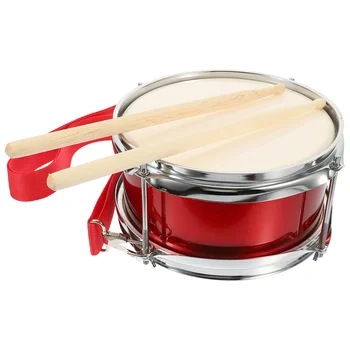 Vaguelly Snare Drum Hand Drum Sticks Shoulder Strap Red Percussion Music Instruments Kids
