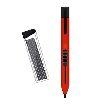 Dailidės pieštukų rinkinys Mechaniniai dailidės pieštukai su papildymais, automatiniai pieštukai statybiniams medienos apdirbimo braižymui