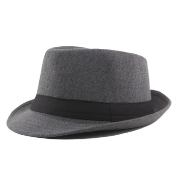 New Wool Women Men Fedora Hat For Winter Autumn Elegant Lady Gangster Trilby Felt Homburg Church Jazz Hat Bankquet Party Hat