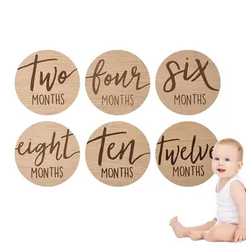 Kūdikio mėnesio etapo kortelės Kūdikių skelbimų kortelės Kūdikio etapo blokai Sklandūs apvalūs nuotraukų rekvizito diskai Nėštumo kelionės ženklas