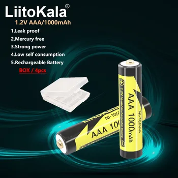 LiitoKala AAA 1.2V 1000mAh NI-MH įkraunamos baterijos belaidžiam telefonui LED žibintuvėlio nuotolinio valdymo pultas 1-30PCS didmeninė prekyba