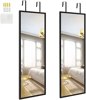 Pakuotės 14x48 colių viso ilgio veidrodžiai, virš durų veidrodis miegamajam, svetainei, auksinis