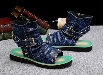 2018 vasaros naujo stiliaus odiniai sandalai ir šlepetės Romos paplūdimio atvira tendencija Europa ir JAV tingūs vyriški batai