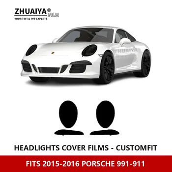 skirta PORSCHE 991-911 2015-2016 m. automobilio išorinis priekinis žibintas Apsauga nuo įbrėžimų PPF išankstinis pjovimas Apsauginė plėvelė Remonto plėvelės lipdukai Priedai