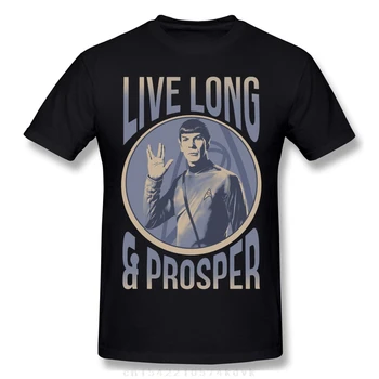 Men Star Science Fiction Series Space Travel TShirt Original Series Spock Blue Hue Pure Cotton Tees Harajuku Adult Shirt