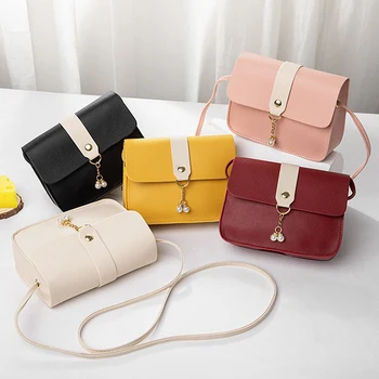 Kontrastas Moterų krepšys per petį Paprastas perlų pakabukas Prabangus dizainerio rankinė Pasiuntinio krepšys Mažas kvadratinis skersinis Mobiliojo telefono piniginė