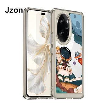 Jzon For Honor 100 Pro 5G telefono dėklas Astronaut Style Transparent Back Cover Smūgiams atsparūs apsauginiai dėklai