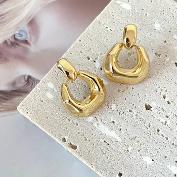 5Pairs, Fashion Retro tuščiaviduris apskritimas kabo geometriniai lašiniai auskarai auksiniai sidabriniai variniai auskarai moterims mergaitėms