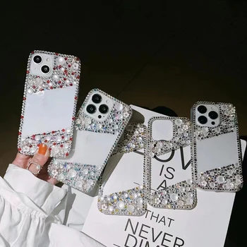 Nauji dizainerių telefonų dėklai Diamond Luxury Shiny for iPhone 15 Pro 14 Pro Max 12 13 11 Case Diamonds Bling Telefonų dėklai