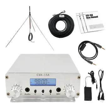 CZE-15A skaitmeninis 15 W FM siųstuvas, skirtas važiuoti filme Maža galia visam namui Kalėdų apšvietimo ekranas MP3 IPo D mobilusis telefonas