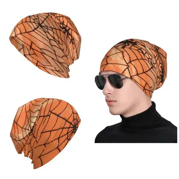 Spider Web Print Embrace Style With Casual Scarf Bandana Beanie Hat Stretch Headwear Slouchy Lightweight Fashion Knit Hat