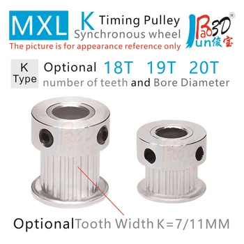 Trapeciniai dantys MXL18T 19T 20Teeth paskirstymo diržo skriemulys nuo 3 iki 8 Dantų plotis 7 11MM sinchronizavimas Rato 3D spausdintuvo dalys