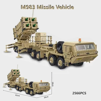 2566PCS Karinė M983 raketinė transporto priemonė Kaladėlės MOC techninė priekaba Automobilių statybiniai blokai Žaislų berniukams modeliai Vaikai Kalėdų dovana