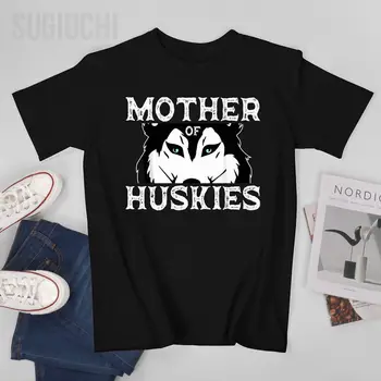 Unisex Vyrai Sibiro Husky mama kailis Tėvų rogės Šunų veislė Motinos dienos marškinėliai Trikotažiniai marškinėliai Moterys Berniukai 100% medvilniniai marškinėliai