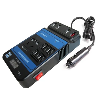 Automatinis galios keitiklis DC12V 24V į DC110V 220V lizdinis automobilinis keitiklis Pagrindinis USB telefono įkrovimo prievadas Keitiklio įkroviklio adapteris