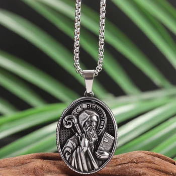 Klasikinė senovinė Jėzaus statula Krikščionių statula Dievas myli visus pakabukų vėrinius Vyrai Moterys Katalikų amuleto aksesuaras Papuošalų dovana