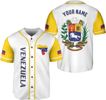 Individualus pavadinimas Venesuelos vėliavos ženklelis Beisbolo marškinėliai Vyriški moteriški trumpomis rankovėmis Džersis Vyriški gatvės drabužiai Trumpomis rankovėmis Sportiniai marškinėliai