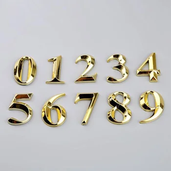 1 Pc Creative Gold Durys Numerio numeriai Lipdukai Viešbutis Viešbučio kambario numeris Numerio lentelė Adresas Durų etiketė Namų lipdukai
