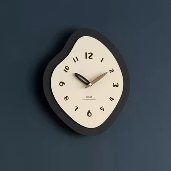 Modernaus dizaino sieninis laikrodis Minimalizmas Kabanti baterija Tylus tylus sieninis laikrodis Medinis mados miegamasis Reloj de Pared kambario dekoras