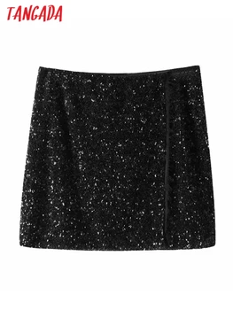 Tangada 2024 Moteriški karoliukai Mini sijonas aukštu juosmeniu Prancūziško stiliaus moteriški sijonai PH28