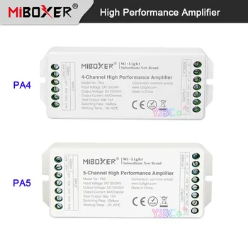 Miboxer PA4/PA5 12V 24V DC MAX15A 4CH 5CH 4/5Channel didelio našumo stiprintuvas LED juostos šviesos valdiklis 10Mbps perjungimo dažnis