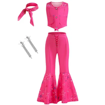 Rinkiniai vaikams Mergaitės Vasaros rožinis kostiumas Saldus laisvalaikio kostiumas Dviejų dalių rinkiniai 4-15 metų
