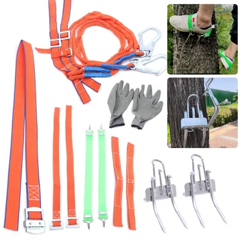 Medžių laipiojimo įranga, plieniniai alpinistai su medžių gafais, 45 # plieninis medžių laipiojimo įrankis, stulpų laipiojimo šuoliai reguliuojamas laipiojimo medis