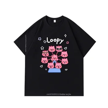 Aukštos kokybės animacinis filmas Loopy3-14 metų Kdis marškinėliai Sąnarys Ruby Aplinkinis berniukas Mergaitė trumpomis rankovėmis Vaikai Vasaros marškinėliai Moterys