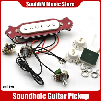 10Set Guitar Soundhole Pickup Control Line Sound Hole Pickup 1Tone1Volume for Cigar Box 6 String Acoustic Guitar