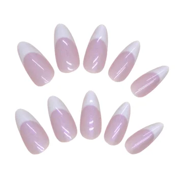 Simple Aurora Almond False Nails Natural Unbreakable Nail Simple Wear for Women and Girl Nail Salon