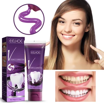 Suaugusiųjų violetinė balinamoji dantų pasta Geltonos dėmės Dantų akmenys Pašalinti dantų baliklis Burnos valymo priemonės Dantų šviesinimo dantų pasta