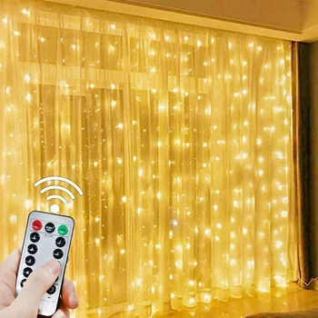 6M/4M/3M LED kalėdinės lemputės Fėjų styginių užuolaidų girlianda USB šventė Šeimos Naujųjų metų atmosfera Kalėdinės dekoracijos namams