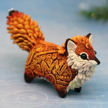 1vnt Gyvūnų dervos dekoravimas Kišeninis ornamentas Little Fox Patio Collection Mikro peizažas Mielas namų dekoravimas