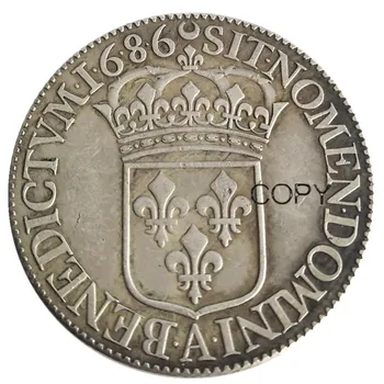 Prancūzija 1 Ekiu - Liudvikas XIV Rinkinys(1685-1689) 5vnt Kopijuoti monetas