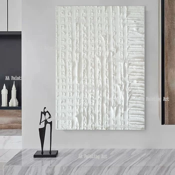 Modernus viešbučio dekoras Didelio dydžio tekstūra Balta akrilinė tapyba Sienų pakabinimas Drobė Paveikslas Menas Prabangus Abstraktus Rankų darbas