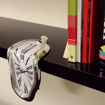 Abstraktus tirpstantis laikrodis Kūrybinė dovana Dali ištirpęs laikrodis Siurrealistinis lentyninis stalas Mada Salvadoras Juokingas namų biuro dekoravimo laikrodis