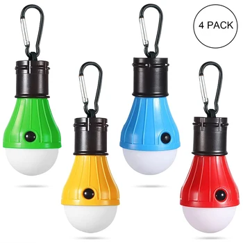 4 Pack kompaktiškos kempingo lemputės: nešiojami baterijomis maitinami LED palapinių žibintai, skirti 