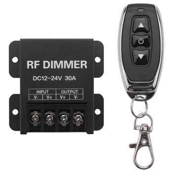 12V RF LED Dimmer Wireless Brightness 3 Key Remote Controller DC 12V- 24V 30A 360W 720W For 5050 3528 Vienos spalvos juostiniai žibintai
