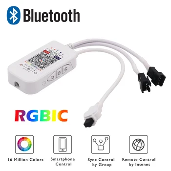 Bluetooth RGBIC LED juostų valdiklis Dreamcolor LED juostos dimeris su 24 klavišų IR nuotolinio valdymo pultu 3pin Smart Pixel valdiklis