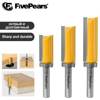 FivePears Flush Trim Router Bit/Cutter 8mm,YG6X didelio kietumo volframo plieno ašmenys,Medienos maršrutizatoriaus bitas/medienos įrankiai Medžio apdirbimas.