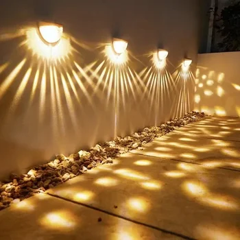 10Pack LED saulės šviesa lauko sieniniai šviestuvai energetiniai sodo šviestuvai vandeniui atspari saulės tvoros lempa Kalėdų dekoravimas Festoon LED šviesa
